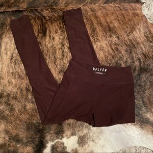 Wolven Threads Crossover Pocket Legging - Chai (chocolate brown)
